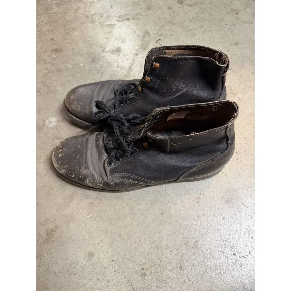 Mens Leather Work Boots - Size 8.5